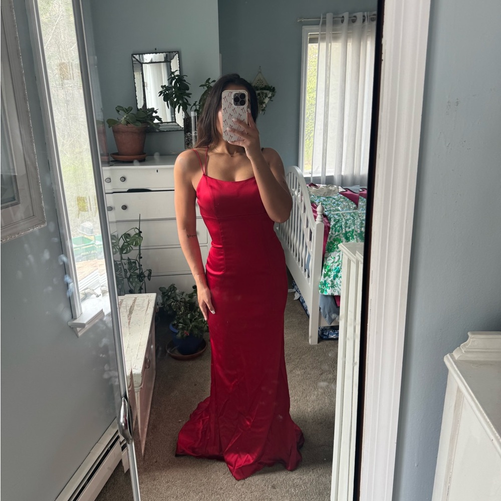Sherri Hill Red Sequin Embellished Prom Gown